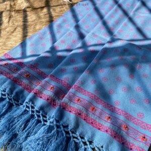 নকশায় তৈরি শাল(স্কাই ব্লু)